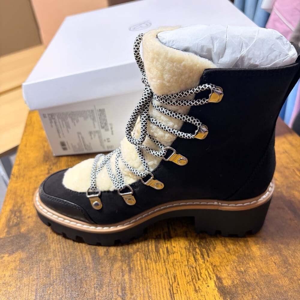 The Drop Caleb Shearling Hiking Boot Size 5.5 Black
